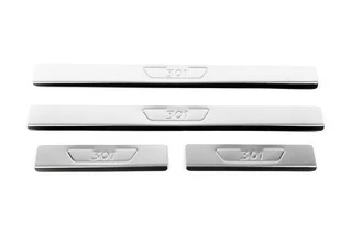 Накладки на пороги OmsaLine (4 шт, нерж) для Peugeot 301