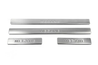 Накладки на пороги OmsaLine (4 шт, нерж) для Renault Megane III 2009-2016 рр