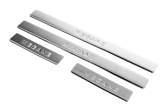 Накладки на пороги (Omsa, 4 шт, нерж) для Renault Megane II 2004-2009 рр