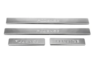 Накладки на пороги OmsaLine (4 шт., нерж.) для Renault Fluence 2009-2016 рр