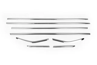 Нижня окантовка вікон (8 шт, нерж) Седан, OmsaLine - Італійська нержавійка для Ford Focus III 2011-2017 рр