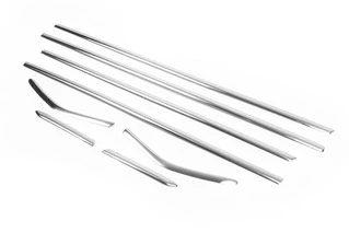 Нижня окантовка вікон (8 шт, нерж) Седан, OmsaLine - Італійська нержавійка для Ford Focus III 2011-2017 рр