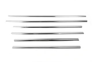 Окантовка стекол (нерж.) 4 шт, Sedan, Carmos - Турецька сталь для Mercedes C-class W203 2000-2007рр