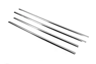 Окантовка стекол (нерж.) 4 шт, Sedan, Carmos - Турецька сталь для Mercedes C-class W203 2000-2007рр