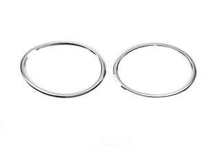 Накладки на передні ліхтарі (2 шт., нерж) 2010-2014, OmsaLine - Італійська нержавійка для Nissan Juke рр