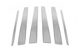 Молдинг дверних стійок (6 шт, нерж.) для Honda CRV 2001-2006 рр