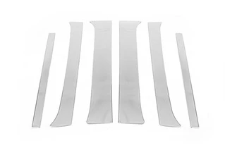 Молдинг дверних стійок (6 шт, нерж.) для Nissan Pathfinder R51 2005-2014рр