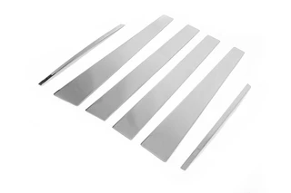 Молдинг дверних стійок (6 шт, нерж) для Mitsubishi L200 2006-2015 рр