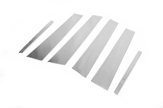 Молдинги дверних стійок (6 шт, нерж) для Mercedes E-сlass W212 2009-2016рр