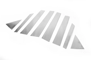 Молдинг дверних стійок (8 шт, нерж.) для Hyundai IX-35 2010-2015 рр