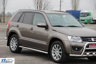 Бічні труби BB001 (2 шт., нерж) 60 мм для Suzuki Grand Vitara 2005-2017 рр