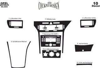 Накладки на панель Дерево для Opel Astra H 2004-2013 рр