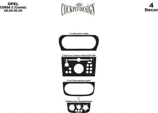 Накладки на панель Чорний рояль для Opel Combo 2002-2012 рр