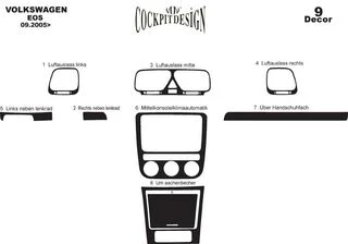 Накладки на панель Карбон для Volkswagen EOS 2006-2011рр