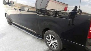 Бокові пороги Bosphorus Grey (2 шт., Алюміній) XL – Довга база для Peugeot Traveller 2017- рр