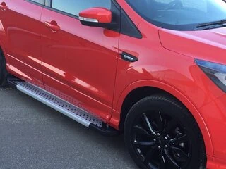 Бокові пороги Allmond Grey (2 шт, алюм.) З пофарбованим листям на дверях для Ford Kuga/Escape 2013-2019 рр