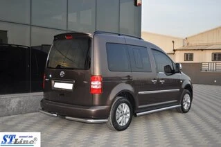 Бічні труби BB001 (2 шт., нерж) d60, Стандартна база для Volkswagen Caddy 2010-2015 рр