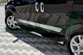 Молдинг дверний (4 шт, нерж.) Carmos - Турецька сталь для Fiat Fiorino/Qubo