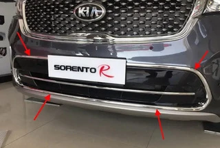 Накладка на решітку переднього бампера Libao (пластик) для Kia Sorento III UM 2014-2020 рр