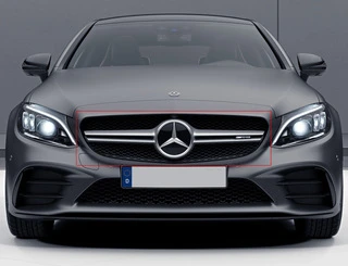Передня решітка AMG Silver 2018-2025, без камери для Mercedes C-сlass W205 рр