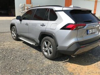 Бокові пороги Allmond Grey (2 шт., алюміній) для Toyota Rav 4 2019- рр