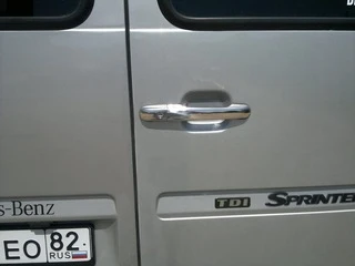 Накладки на ручки (нержавіюча сталь) 4 штуки. Carmos - Турецька сталь для Mercedes Vito W638 1996-2003 рр