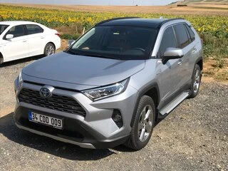 Бокові пороги Allmond Grey (2 шт., алюміній) для Toyota Rav 4 2019- рр