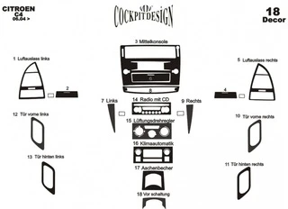 Накладки на панель Карбон для Citroen C-4 2004-2010 рр