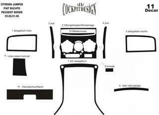 Накладки на панель (Meric, 2002-2006) Дерево для Peugeot Boxer рр