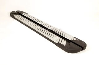 Бокові пороги Allmond Grey (2 шт., алюм.) для Nissan Navara/NP300 2016- рр