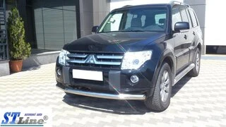 Передній захист ST008 (нерж.) для Mitsubishi Pajero Wagon III