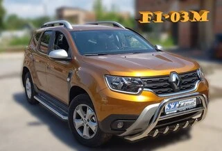 Кенгурятник без напису WT003 (нерж.) для Dacia Duster 2018-2024 рр