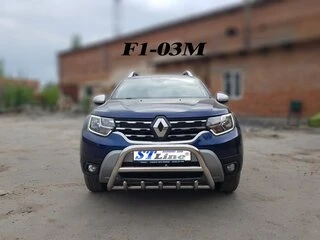 Кенгурятник без напису WT003 (нерж.) для Renault Duster 2018-2024 рр