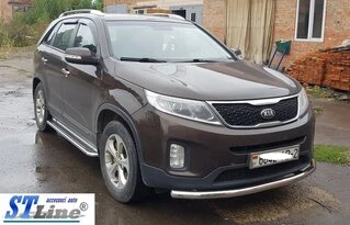 Передній захист ST008 (2013-2015, нерж.) для Kia Sorento II XM рр