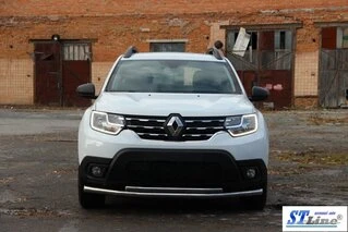 Передній захист F3-10 (нерж.) для Dacia Duster 2018-2024 рр