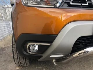Накладки на противотуманки (2 шт., нерж) Carmos - Турецька сталь для Renault Duster 2018-2024 рр