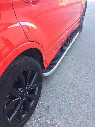 Бокові пороги Tayga Grey (2 шт., Алюміній) З чорним листям на дверях для Ford Kuga/Escape 2013-2019 рр