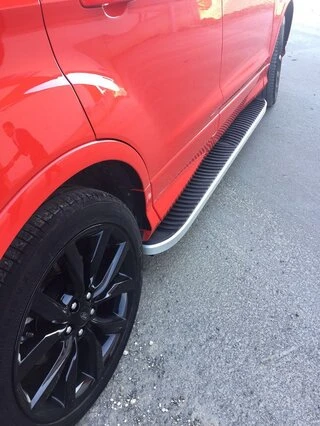 Бокові пороги Tayga Grey (2 шт., Алюміній) З чорним листям на дверях для Ford Kuga/Escape 2013-2019 рр