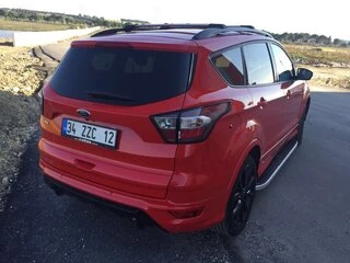 Бокові пороги Tayga Grey (2 шт., Алюміній) З чорним листям на дверях для Ford Kuga/Escape 2013-2019 рр