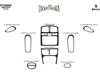 Накладки на панель Дерево для Hyundai Santa Fe 1 2000-2006 рр