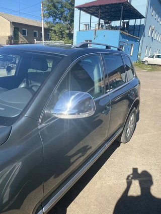 Накладки на дзеркала 2007-2010 ( 2 шт., нерж) Carmos - Турецька сталь для Volkswagen Touareg рр