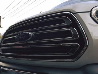 Накладки на решітку (2014-2018, 3 шт, нерж) Carmos - Турецька сталь для Ford Transit 2014- рр