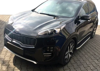 Бокові пороги BlackLine (2 шт, алюміній) для Kia Sportage 2010-2015 рр