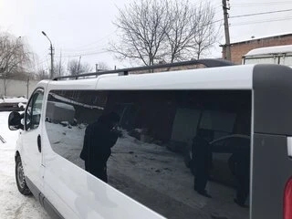 Рейлінги чорні Коротка, чавунні ніжки для Renault Trafic 2001-2015 рр