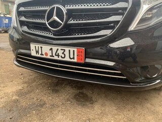 Накладки на решітку бампера (2 шт, нерж) Vito вантажний (чорний хром) для Mercedes Vito / V-class W447 2014- рр