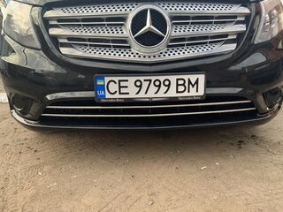 Накладки на решітку бампера (2 шт, нерж) Vito вантажний (чорний хром) для Mercedes Vito / V-class W447 2014- рр