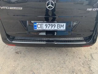 Накладка на задній бампер OmsaLine Чорний Хром (нерж) для Mercedes Vito / V-class W447 2014- рр