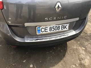Накладка на задній бампер Carmos (Grand, нерж.) для Renault Scenic/Grand 2009-2016 рр