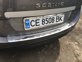 Накладка на задній бампер Carmos (Grand, нерж.) для Renault Scenic/Grand 2009-2016 рр