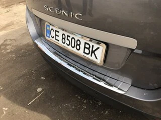 Накладка на задній бампер Carmos (Grand, нерж.) для Renault Scenic/Grand 2009-2016 рр